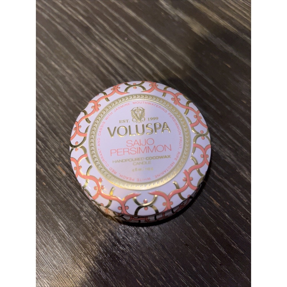 Voluspa Saijo Persimmon Tin Candle - 4 OZ - Small -‎ NEW!